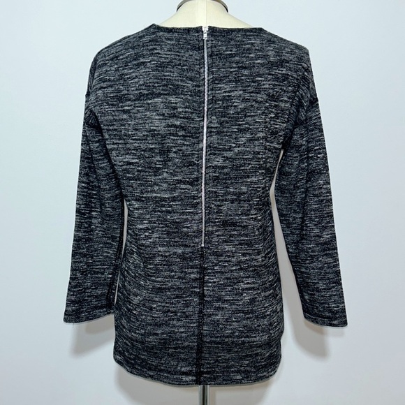 J. Crew Thick Wool Blend Long Sleeve Grey/Black Sweater with Back Zipper Size S - Picture 3 of 9